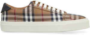 Checked motif canvas sneakers-1